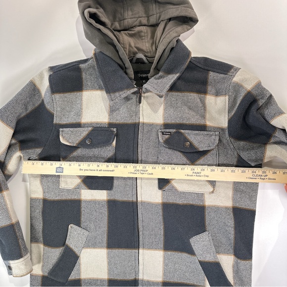 Brixton Men’s Plaid Wool Blend Jacket With Removable Hood XL - Picture 10 of 11